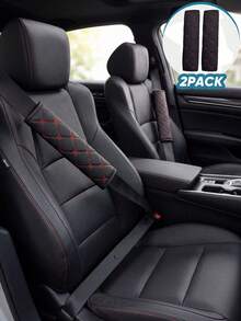 2pcs/1pc Universal Car Seat Belt Shoulder Pads - Breathable Leather Shoulder Strap Protectors, Soft Seat Belt Covers, Protect Neck And Shoulders, Ideal Car Interior Accessory For Most Car Models - Type a - View 20