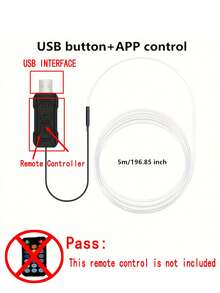 196英吋汽車內飾LED燈條 USB供電 RGB氛圍燈套件，App控制光纖燈，音樂同步律動，適用車門、中控台與儀表板（不含遙控器） - 彩色 - 查看 14