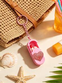 Portable Pill Box With Keychain, Portable Slide-Out Small Pill Box With Heart Pattern, Pill Storage Box For Office Workers, Travel Medicine Storage Box, Pocket Pill Box, Compact Small Pill Box, Daily Pill Storage Container, Waterproof Pill Box With Keychain Chain, Home Essential, Suitable For Work, Travel, School - Multicolor - View 4