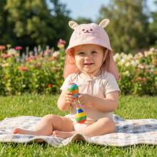 1PC Unisex Kids 0-3 Years Old Cartoon Animal Design Thin Breathable Sun Protection Neck Guard Cape Hat, Quick Dry Sun Hat For Spring, Summer, Autumn - 1PC - View 8