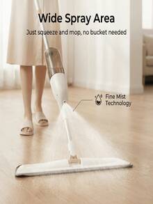 1 Set Spray Mop With Cleaning Cloth, Stainless Steel Pole, Sturdy And Durable, Wide Panel, Effortless Cleaning, Dry And Wet Mop, Non-Stick Hair, Flat Mop, Hands-Free Mop, Integrated Handle With Light Pressure Spray. Disinfect, Deodorize, Clean, Maintain, No Water Stains. Household Cleaning Tool, Kitchen Cleaning Tool. Suitable For Floors, Tiles, Marble, Wall Panels And More. Holiday Gift - Multiple Styles - View 9