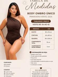 One-Shoulder Bodysuit In Supplex Fabric, Fits Sizes S To L, A Versatile Piece On  For 2026. - 鏽棕色 - 查看 2
