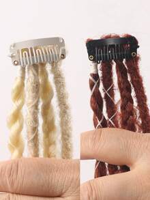 24 Inch Handmade Bohemian Style Clip-In Braided Hair Extensions, Bohemian Style Dreadlocks With Beads And Exquisite Accessories, Women's Braided Hair - Multicolor - View 5