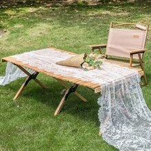 1件 9.8英尺白色蕾絲桌旗，附流蘇飾邊與全長蕾絲刺繡，適用於婚禮、生日、派對餐桌裝飾或居家裝飾 - 多色 - 查看 14
