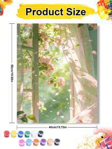 Spring Window Floral DIY Digital Oil Painting Canvas Handmade Adult Home Wall Decor Art Set Holiday Gift - Sets - View 10