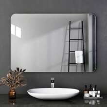 1pc Modern Acrylic Bathroom Mirror - Self-Adhesive Closet Mirror - Makeup Vanity Mirror - Room Decor Mirror, Children's Bedroom Decoration - Silver - View 9