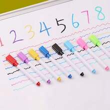 8pcs/16pcs Whiteboard Markers, Erasable Dry Erase Markers With Built-In Eraser, Random Colors, Erasable Colored Board Markers Chalkboard Pens; Suitable For Ceramic, Wood, Glass, Stationery - Whiteboard Marker - View 7