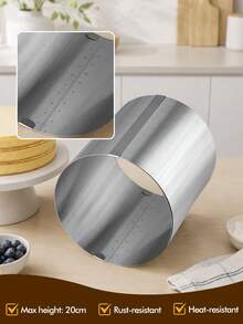 1pc Stainless Steel Adjustable Round Mousse Ring, 16-30cm Extendable Bottomless Cake Mold, Home Tiramisu Cheesecake Mille-Feuille Cake Border Baking Tool, 6-12 Inch Expandable Cake Ring Commercial Baking Shaping Mold, Easy To Clean And Reusable, Kitchen Cake DIY Tool, Suitable For Birthday Party Gathering Wedding Holiday Celebration - View 6
