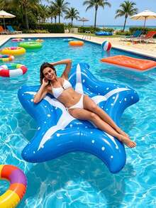 Starfish Shaped Inflatable Pool Float Lounge Chair Large Polka Dot Water Floating Bed Foldable Leak-Proof PVC Floating Bed Suitable For Beach Pool Summer Water Party - Multicolor - View 8