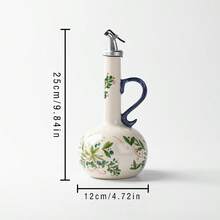 橄榄油瓶，釉下浮雕陶瓷油醋瓶，厨房配件储物分配容器，调味油瓶 - 彩色 - 查看 24