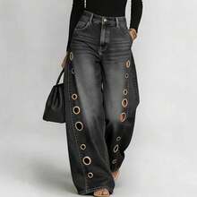 Women Jeans - 黑色 - 查看 10