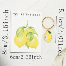 6 piezas Llaveros de Limón con Tarjeta de Felicitación "Eres el Mejor", Perfecto para Amantes del Limón, Regalo de Decoración de Fiesta, Cumpleaños, Regalo de Recompensa de Aprendizaje - Multicolor - Ver 7