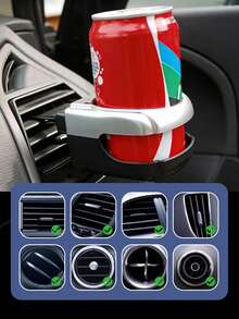 Universal Car Air Vent Cup Holder, ABS Material, Includes Ashtray Holder And Cushion Pad, Suitable For Various Water Bottles And Cans, Clip-On Design, Non-Slip Base, Fits 99% Of Car Models - A - View 10
