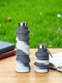 Daily Use Silicone Folding Water Cup With Screw Lid, Sports Outdoor Portable Collapsible Water Bottle - Multicolor - View 6