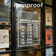 2pcs Business Hours Window Stickers, Transparent UV Resistant Store Hours Decals, Self-Adhesive Open/Closed Time Sign, White Ink Transparent Vinyl Glass Door Stickers School Supplies - A - View 5