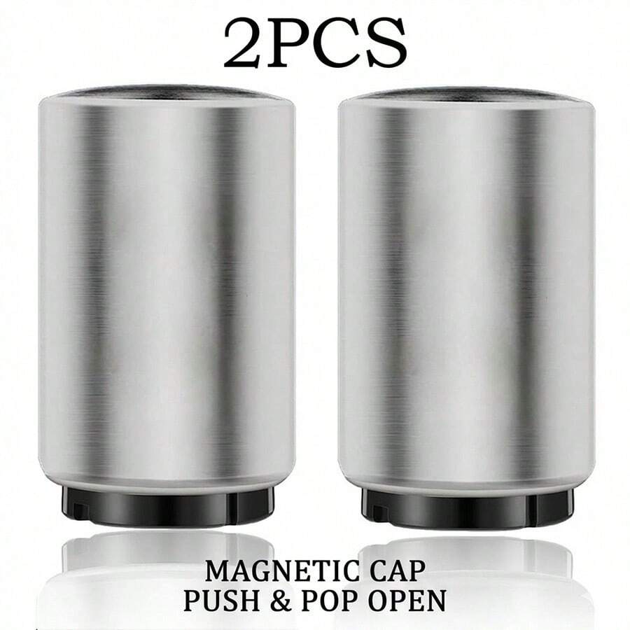 2PCS Automatic Bottle Opener With Magnetic Cap, Stainless Steel One-Handed Lid Opening Spring Loaded Push&Pop For Kitchen Home Restaurant Household Utensils Restaurant Accessories Gift