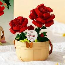 Serie de Bloques de Construcción Mini Realistas de Micropartículas de Plantas en Maceta y Flores, Material ABS, Juego de Bloques de Construcción Creativo para Niños. Pequeño Regalo de Recompensa para el Aula. Juguete Educativo DIY de Ensamblaje Manual, Regalo de Moda para Cumpleaños/Festividades Principales. Serie de Gran - Multicolor - Ver 11