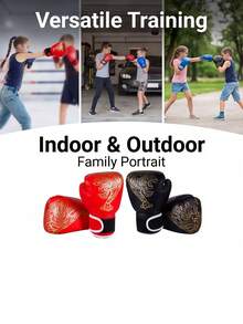 1 Pair Martial Arts Boxing Gloves - Adjustable Hook And Loop Closure, Suitable For Indoor/Outdoor Training, Youth Sports Equipmen, First Day Of School - Multicolor - View 4