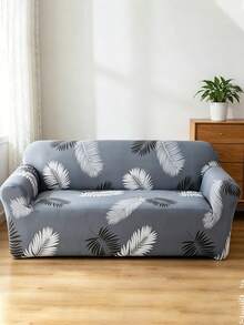 1pc Full Cover Sofa Slipcover, Modern Polyester Fabric, Machine Washable, All Season - Grey - View 3