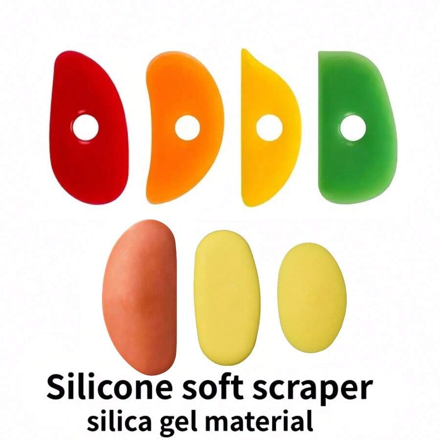 1/3/4/7/10Pcs Pottery Clay Silicone Scrapers, Soft Rubber Smoothing & Shaping Tools For Pottery Wheel Sculpting, Multi-Style Clay Modelling Tools