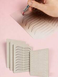10pcs/5pcs/1pc Eyebrow Practice Skin, Silicone Tattoo Skin, For Eyebrow Microblading/Tattooing/Makeup Practice, Soft Silicone Permanent Makeup Learning Skin, Ink Not Included - Apricot - View 1