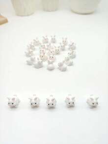 10 pièces/20 pièces/30 pièces Super mignons ornements de lapin blanc en résine ! Petite taille de bout de doigt, design doux et mignon réaliste, joues roses + yeux noirs ronds, plein de vibrations apaisantes. Plusieurs poses différentes allongées et accroupies, parfait pour un affichage combiné. Matériau en résine de haute qualité, artisanat délicat et non décoloré. - Multicolore - Voir 6