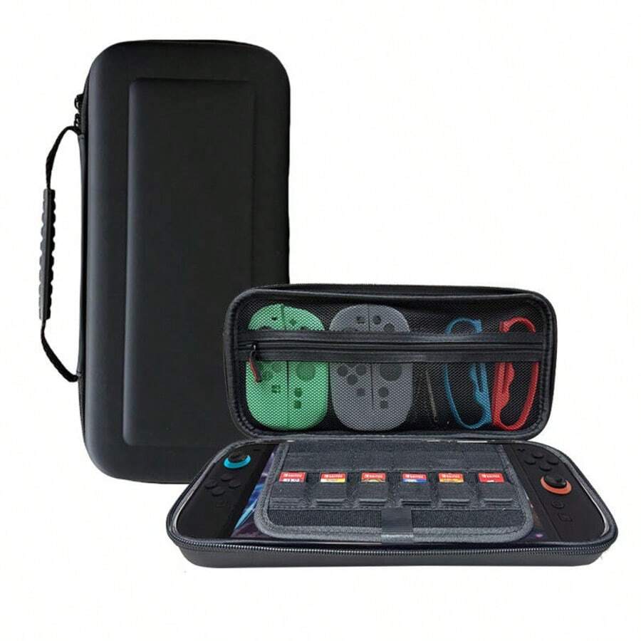 Tas Jinjing PU Hitam untuk Switch 2, Tas Penyimpanan Pelindung Portabel Ringan dengan Pegangan, Kantong Perjalanan Anti Gores dan Tahan Guncangan, Tas Penyimpanan Aksesori Gaming Ringan - View 1