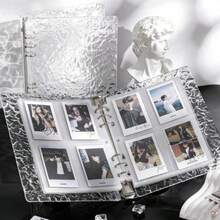 Transparent Crystal Ripple Photo Album, A5 Loose-Leaf 4-Slot 3-Inch Card Collection Notebook, Suitable For Card Collection, Idol Photo Cards, Calendar Making, Photo Album Making,Card Holder - One Size Fits All - View 7