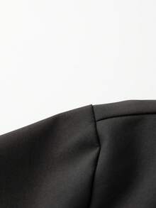 Men's Hooded Jacket, Linear Design With Contrast Color Lines, Smooth Zipper Opening, Chest Zipper Pocket, Elastic Sleeve Edges, Suitable For Commuting Wear, Versatile Matching - Black - View 4