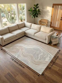 1pc Multi-Color Streamlined Mountain Living Room Rug, Suitable For Kitchen, Dining Room, Bedroom, Room Holiday Decor, Indoor/Outdoor, Office, Lobby, Anti-Slip Doormat, Bathroom Rug, Hallway, Study Gaming Area Rug - Multicolor - View 8