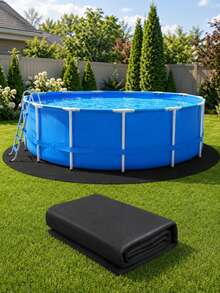 1pc/Set Round Pool Pad, Suitable For 10/12ft Above Ground Pool, Pool Bottom Mat, Thickened Black Protective Liner, Prevent Puncture - Multiple Styles - View 7