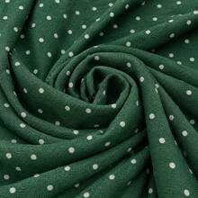 Women's Long Wrap Skirt In Viscose Linen With Tie Detail – Style And Comfort – One Size - Green Polka Dot - View 3