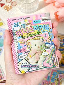 600+ Pieces 32 Sheets New American Retro Mini Sticker Book, Laser Cover, Pre-Cut, Scrapbook Collage Card DIY Decoration Sticker Material - Rectangle - View 13