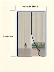 Self-Magnetic Self-Sealing Mosquito Net Door Curtain - Auto-Closing Magnetic Mesh Curtain, Suitable For All Seasons, Fits Front Door/Back Door, Patio And Balcony, Easy Installation - Multicolor - View 10