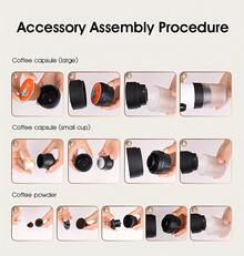 SOKANY Portable Coffee Machine, 3-In-1 Compatible With Coffee Powder And Capsule Coffee, 60ml Gold Capacity, Hot And Cold Brew Dual Mode, Type-C Charging (2500mAh Lithium Battery), Suitable For RV, Hiking And Office - Black - View 10