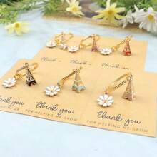 6pcs/12pcs Exquisite Eiffel Tower Keychains With Thank You Cards --- Perfect For Architecture Enthusiasts, Teachers And Best Friends -- Compact And Meaningful; Perfect Gift For Back To School, Birthday, Wedding And Any Occasion - Multicolor - View 7