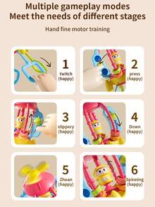 1pc Montessori Baby Pull String Toy - Baby Sensory Activity Cube, Fine Motor Skills, Baby Car, Airplane And Stroller Travel Toy, Airplane Travel Essential, Soothing Pull-And-Play Early Education Interactive, Some Parts Random Color, Suitable For 10 Months+ Toddlers Car Airplane Travel Gift, Birthday Gift - Multicolor - View 9