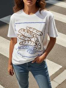 Plus Size T-Shirts - 白色 - 查看 6