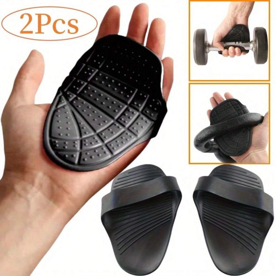 2Pcs Anti-Wear Grip Pads, Textured Support Durable Silicone Gym Hand Guards, Anti-Callus Non-Slip Gloves For Dumbbell Pull-Up Weight Lifting Training - A - View 1