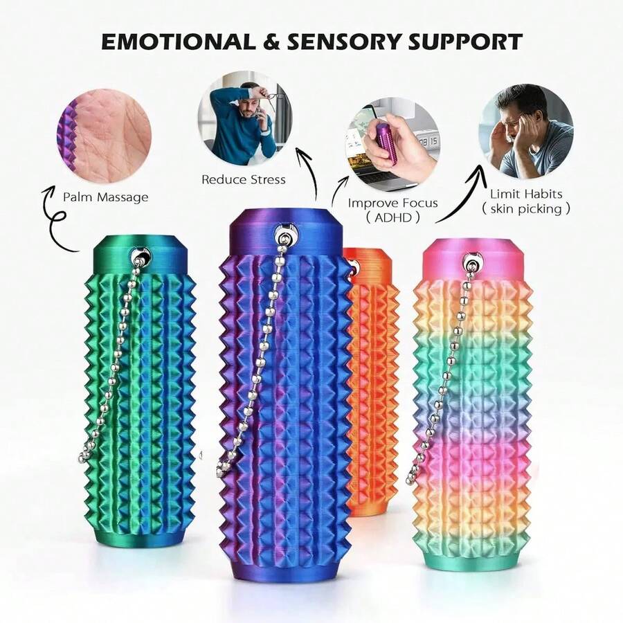 3D Printed Spiky Squeeze Toy, 14+ Stress Relief Toy - Multicolor - View 1