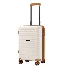 Carry On Suitcase Small 20 Inch Cabin Luggage Medium 24 Inch Large 28 Inch Ribbed PP Hardshell Expandable TSA Lock Cup Holder 3 Piece Luggage Set - Beige - View 13