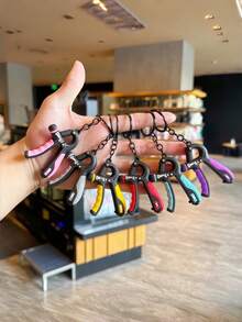1pc Creative Mini Grip Strength Trainer Keychain, Novel Metal Alloy Key Ring Pendant, Suitable For Sports Enthusiasts, Fitness Experts, Fashion Backpack Decoration And Car Key Storage, Daily Carry Accessory - Multicolor - View 1
