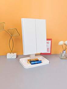 1pc New Rotatable 3-Fold LED Makeup Mirror, 3-Color Light Folding Vanity Mirror, Multi-Magnification Makeup Mirror, Portable Vanity Mirror, Fill Light Mirror, Birthday Gift For Family And Friends - Multicolor - View 8
