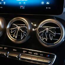 1pc/2pcs Car Air Vent With Diamond Bow Decoration - Bow - View 14