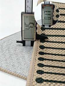 Tappeto da soggiorno con stampa lineare, materiale in finta iuta, adatto per cucina, sala da pranzo, camera da letto, decorazione natalizia per il soggiorno, interno/esterno, ufficio, corridoio, tappetino antiscivolo, tappeto da bagno, corridoio, studio e gaming. - Castano - Visualizzare 8