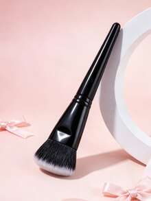 1 pezzo Pennello per fondotinta a testa piatta, strumento di trucco delicato sulla pelle, adatto per fondotinta liquido o fondotinta in crema, può essere utilizzato come pennello per il contouring, pennello per correttore, pennello per il contouring, ecc. - nero - Visualizzare 9