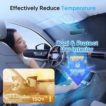 Aesthetic Portable Universal Car Windshield Sunshade, Efficient Sun Protection, Foldable Windshield Sunshade, Suitable For Most Vehicles, Easy To Store, Heat Insulation, Car Accessories, Travel Essential - Multicolor - View 2