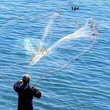 1pc Heavy Duty Floating Fishing Net, Large Coverage Area, Allows Catch-And-Release Fishing Without Damage. Made Of Lightweight Nylon Material, Suitable For Lakes, Rivers, Ponds And Boat Operations, Ideal Choice For Professional And Amateur Fishing Enthusiasts. - Multiple Styles - View 2