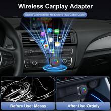 迷你方形無線 CarPlay 轉接器，支援 Android Auto OTA 線上更新，通用汽車 USB/Type-C 介面互連盒 - A - 查看 1