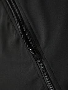 Men's Casual Plus Size Lightweight Jacket, Outdoor Comfortable Business Hooded Jacket With Arm Pockets, Suitable For Running, Hiking, Gift For Husband, Father, Friend - Black - View 6